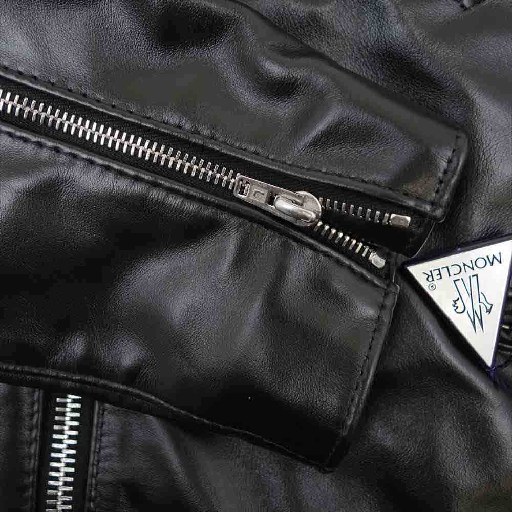MONCLER モンクレール 20AW F209U1A70210 5099H Lewis Leathers × fragment design 国内正規品 DWAYNE ドゥエイン ダブルライダース レザージャケット ブラック系 42【新古品】【未使用】【中古】