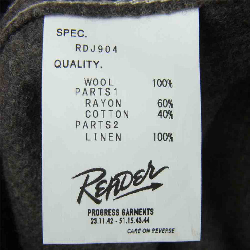 レンダー RDJ904 S506 Wool Jacket ウール レーヨン コットン ジャケット グレー系 40【中古】