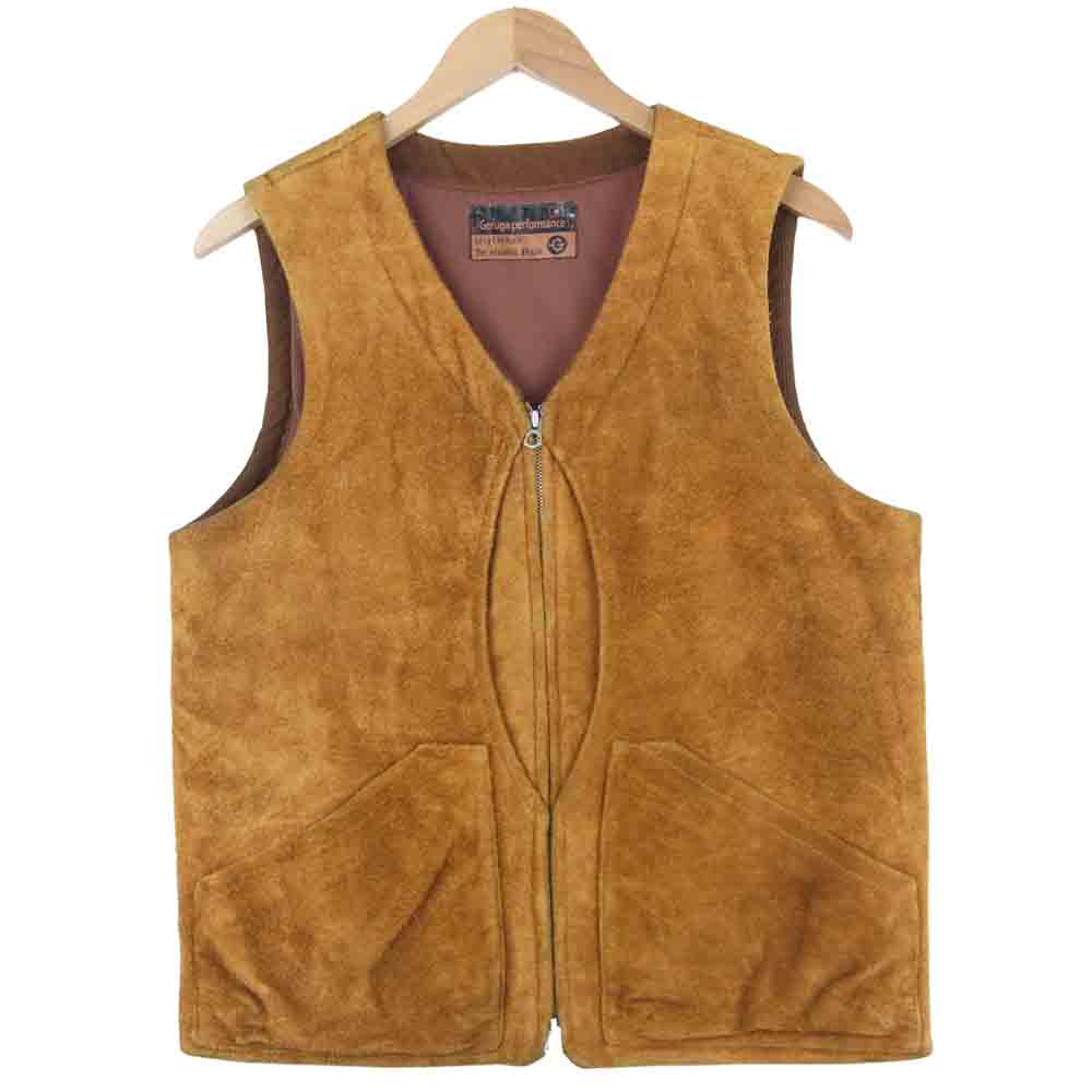 GERUGA ゲルガ GR-V-14 QUILTING SHELL VEST SUEADE スエード レザー ベスト ブラウン系 4【中古】