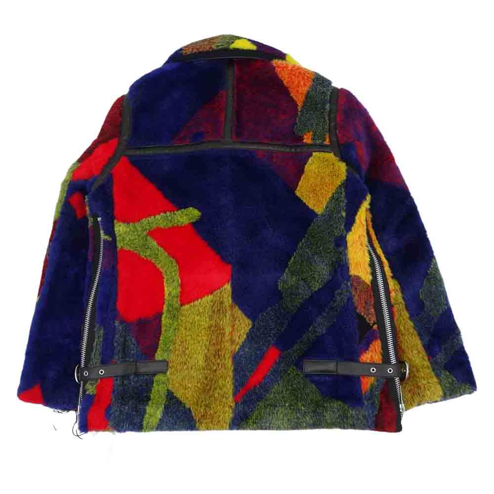 Sacai サカイ KAWS カウズ マルチカラー ジャガード ファーコート マルチカラー系 2【極上美品】【中古】