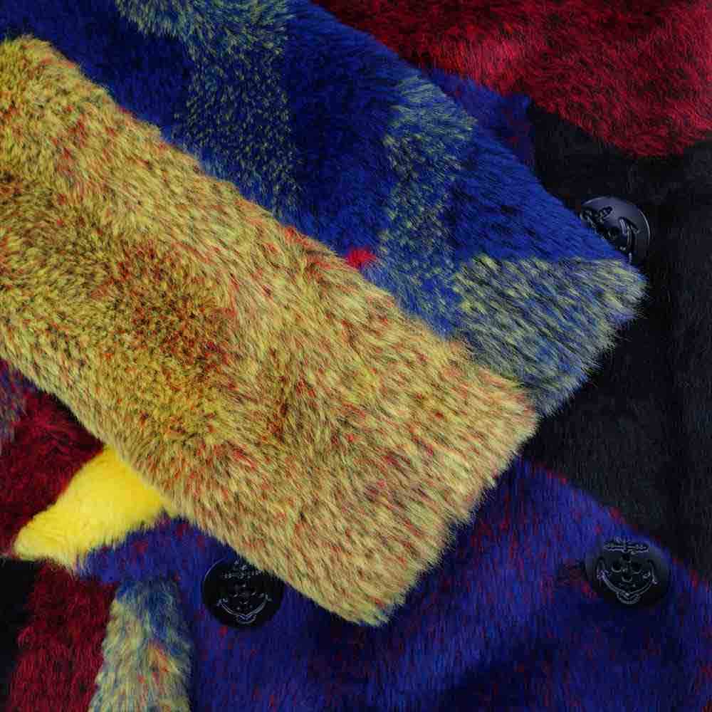 Sacai サカイ KAWS カウズ マルチカラー ジャガード ファーコート マルチカラー系 2【極上美品】【中古】