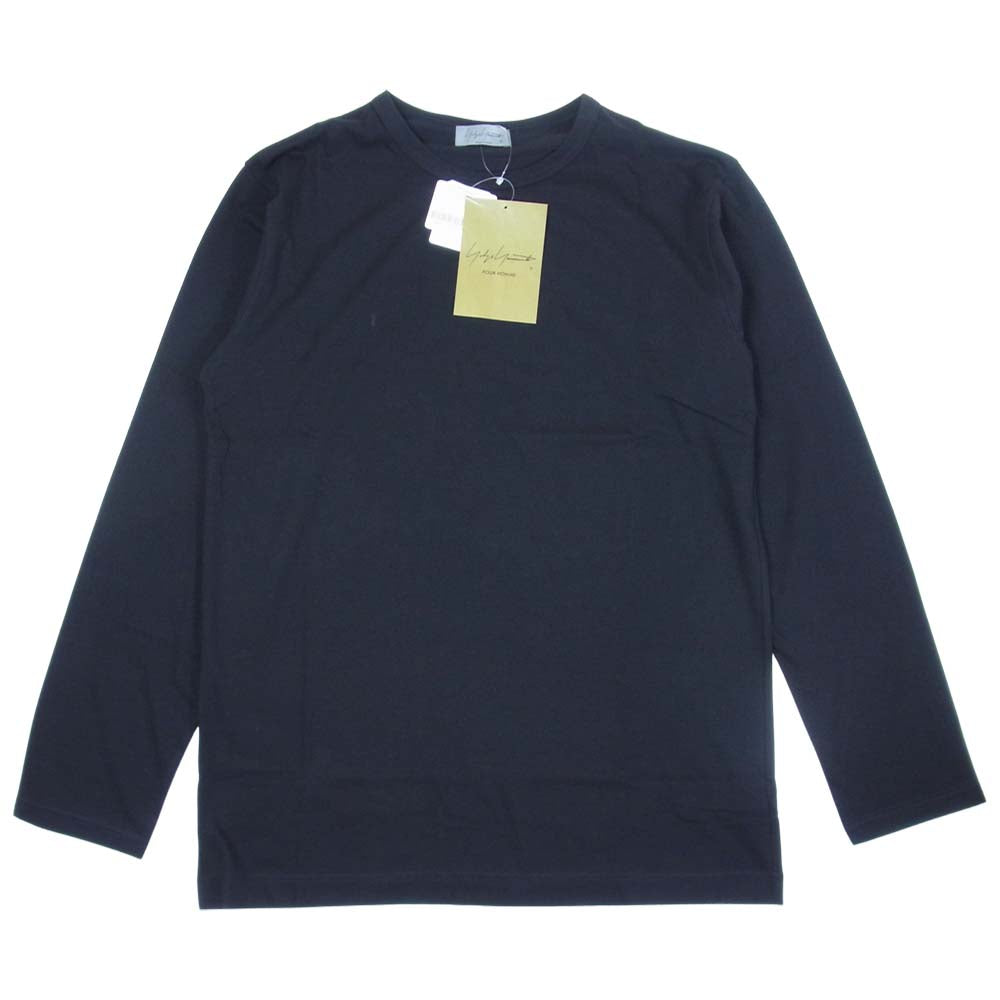 Yohji Yamamoto ヨウジヤマモト POUR HOMME プールオム 21AW HX-T03-070-4A ULTIMA PLAIN STITCH NEW ROUND NECK LONG SLEEVES ウルティマ天竺 クルーネック 長袖 カットソー ブラック系 3【新古品】【未使用】【中古】
