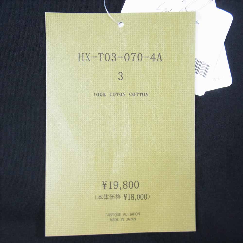 Yohji Yamamoto ヨウジヤマモト POUR HOMME プールオム 21AW HX-T03-070-4A ULTIMA PLAIN STITCH NEW ROUND NECK LONG SLEEVES ウルティマ天竺 クルーネック 長袖 カットソー ブラック系 3【新古品】【未使用】【中古】