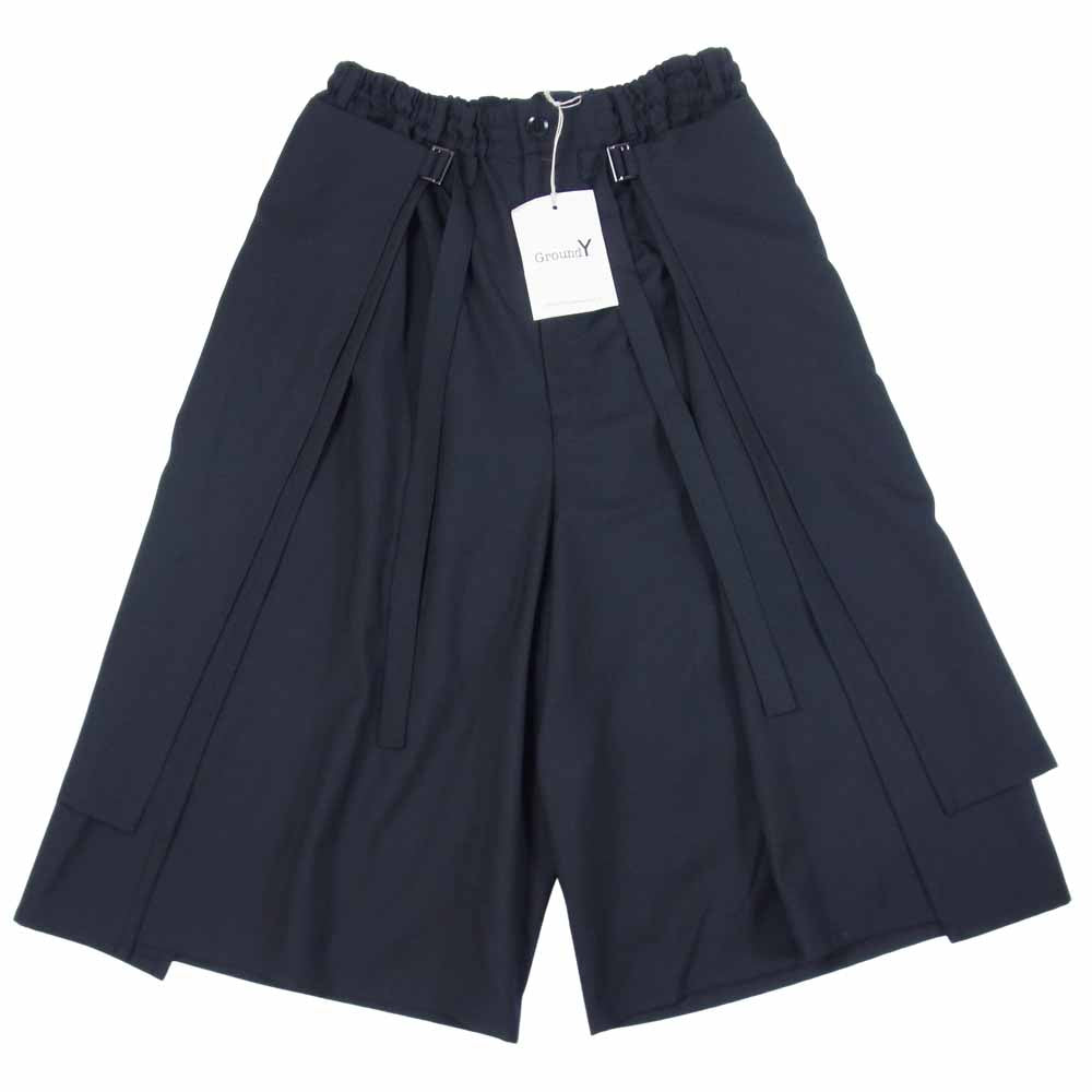 Yohji Yamamoto ヨウジヤマモト GroundY GA-P16-100 T/W Gabardine Round and Round Skirt Pants TWギャバジン スカート パンツ ブラック系 3【新古品】【未使用】【中古】
