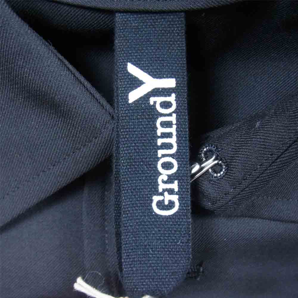 Yohji Yamamoto ヨウジヤマモト GroundY 21AW GM-B06-100 T/W Gabardine Back Pleated Long Shirt TWギャバジン バックプリーツ ロング シャツ ブラック系 3【新古品】【未使用】【中古】