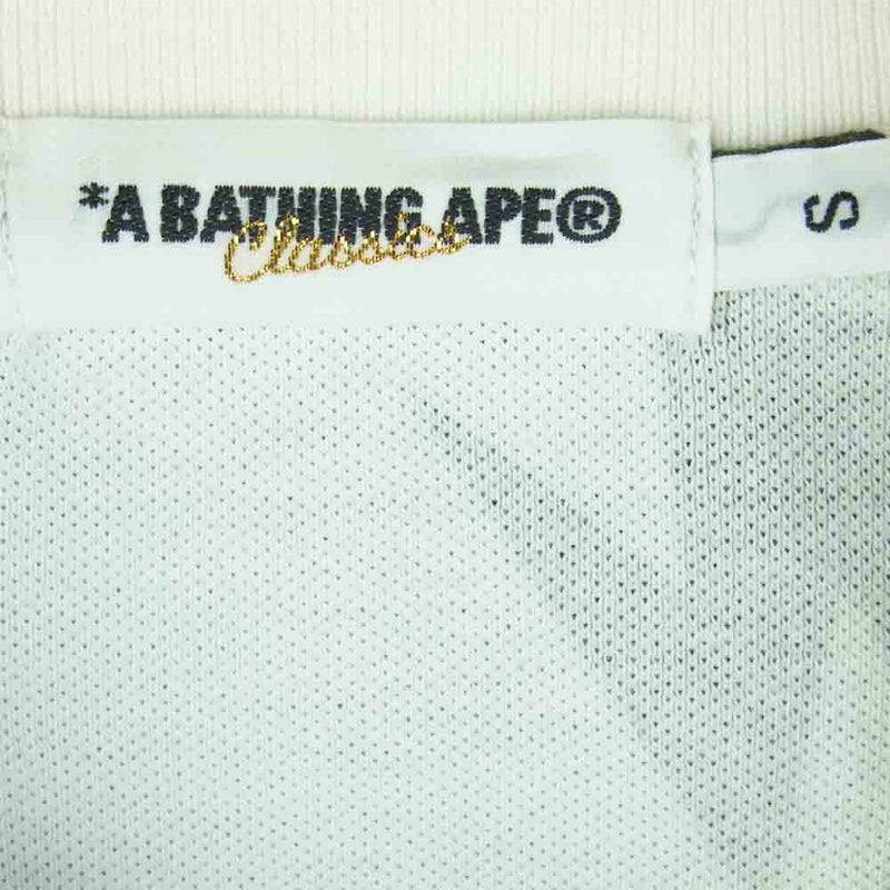 A BATHING APE アベイシングエイプ スター 半袖 ポロシャツ コットン 日本製 ホワイト系 S【中古】