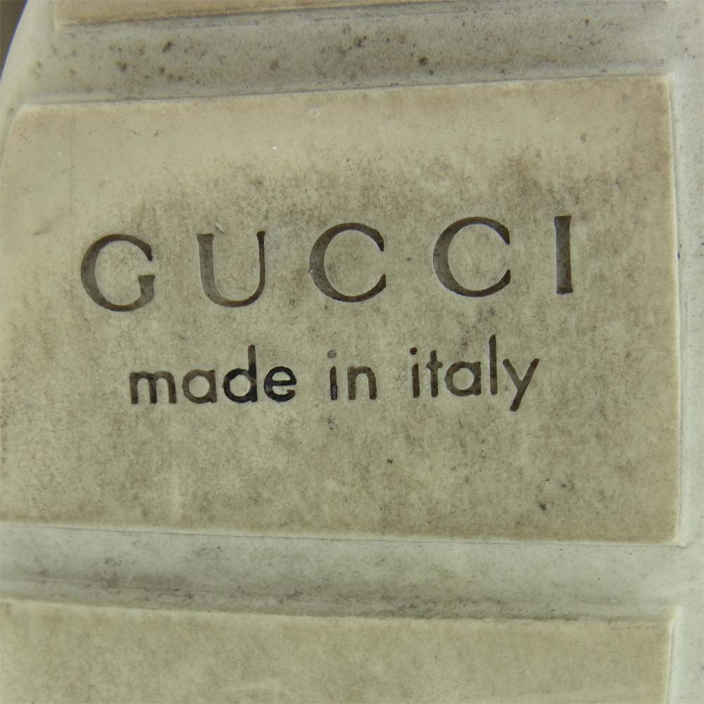 GUCCI グッチ 498916 RHYTON ライトン ヴィンテージ加工レザー ダッドスニーカー オフホワイト系 3【中古】