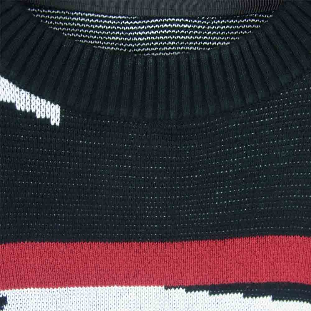 Sacai サカイ 20-04920 ゼブラ柄 ニット セーター コットン 中国製 ブラック系 ホワイト系 レッド系 1【中古】