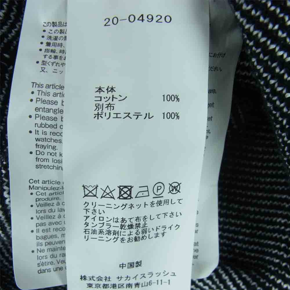 Sacai サカイ 20-04920 ゼブラ柄 ニット セーター コットン 中国製 ブラック系 ホワイト系 レッド系 1【中古】