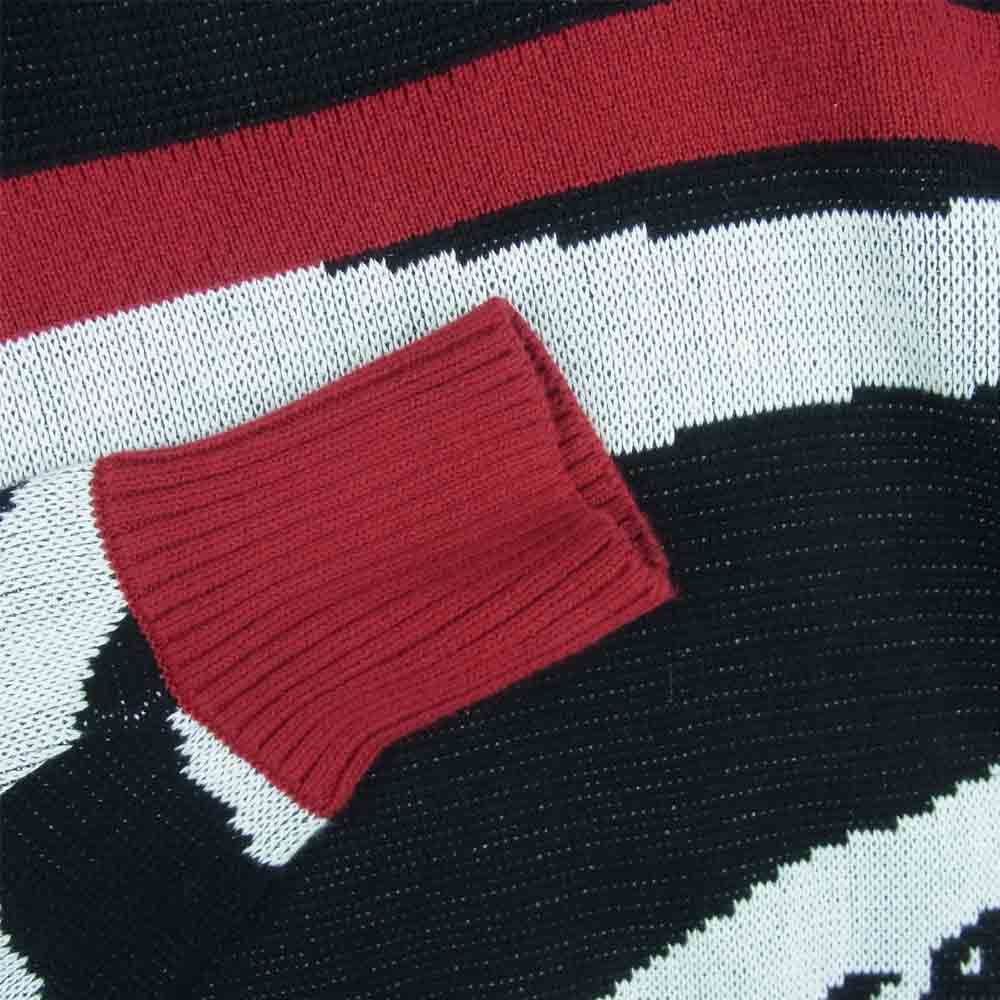 Sacai サカイ 20-04920 ゼブラ柄 ニット セーター コットン 中国製 ブラック系 ホワイト系 レッド系 1【中古】