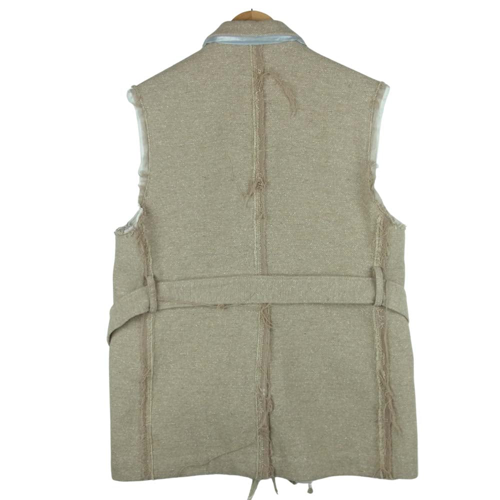 ミドリカワ 19AW MID19AW-JK05 silk wool belted vest jacket ノースリーブ ジャケット ベスト ベージュ系【中古】