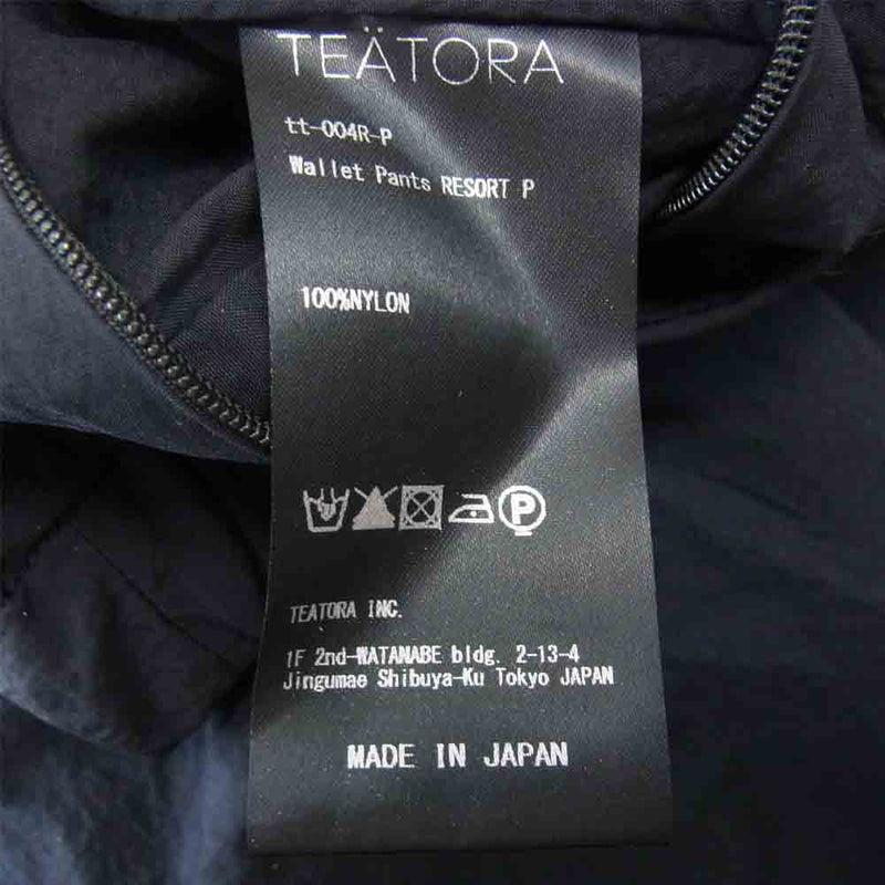 TEATORA テアトラ tt-004R-P Wallet Pants RESORT Packable ウォレット パンツ リゾート パッカブル ダークネイビー系【美品】【中古】