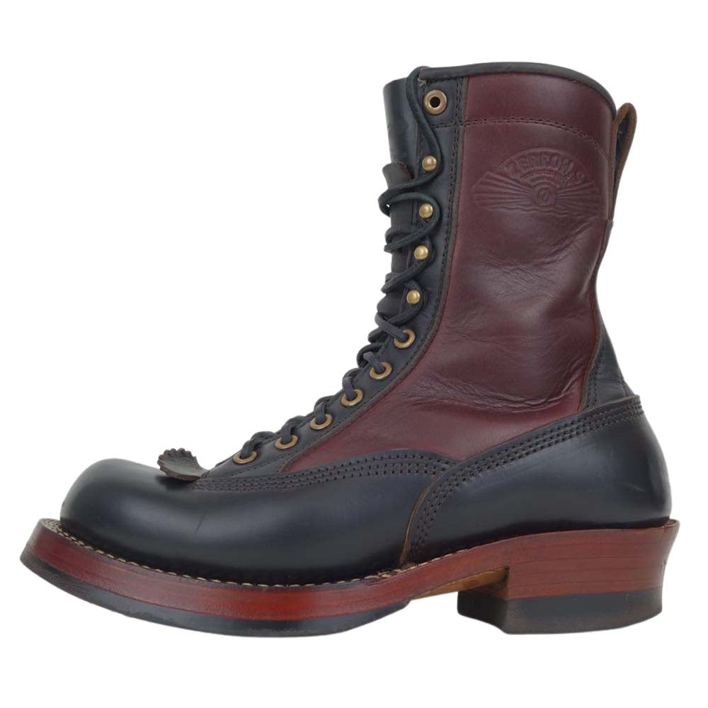 ゼローズ MOTORCYCLE CUSTOM BOOTS TYPE Z カスタム モーターサイクル レースアップ ブーツ ブラック系 ダークブラウン系 8.5【中古】
