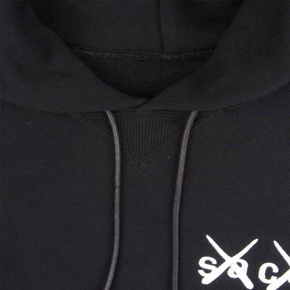 Sacai サカイ 21-0283S KAWS カウズ 胸ロゴ 刺繍 プルオーバー パーカー ブラック系 4【新古品】【未使用】【中古】