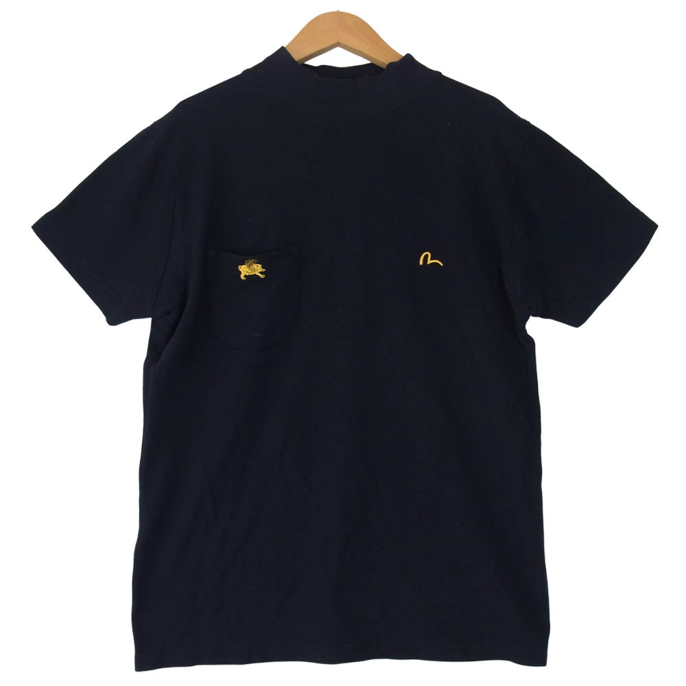 EVISU エヴィス YAMANE ヤマネ 山根 モックネック Tシャツ ネイビー系 38【中古】