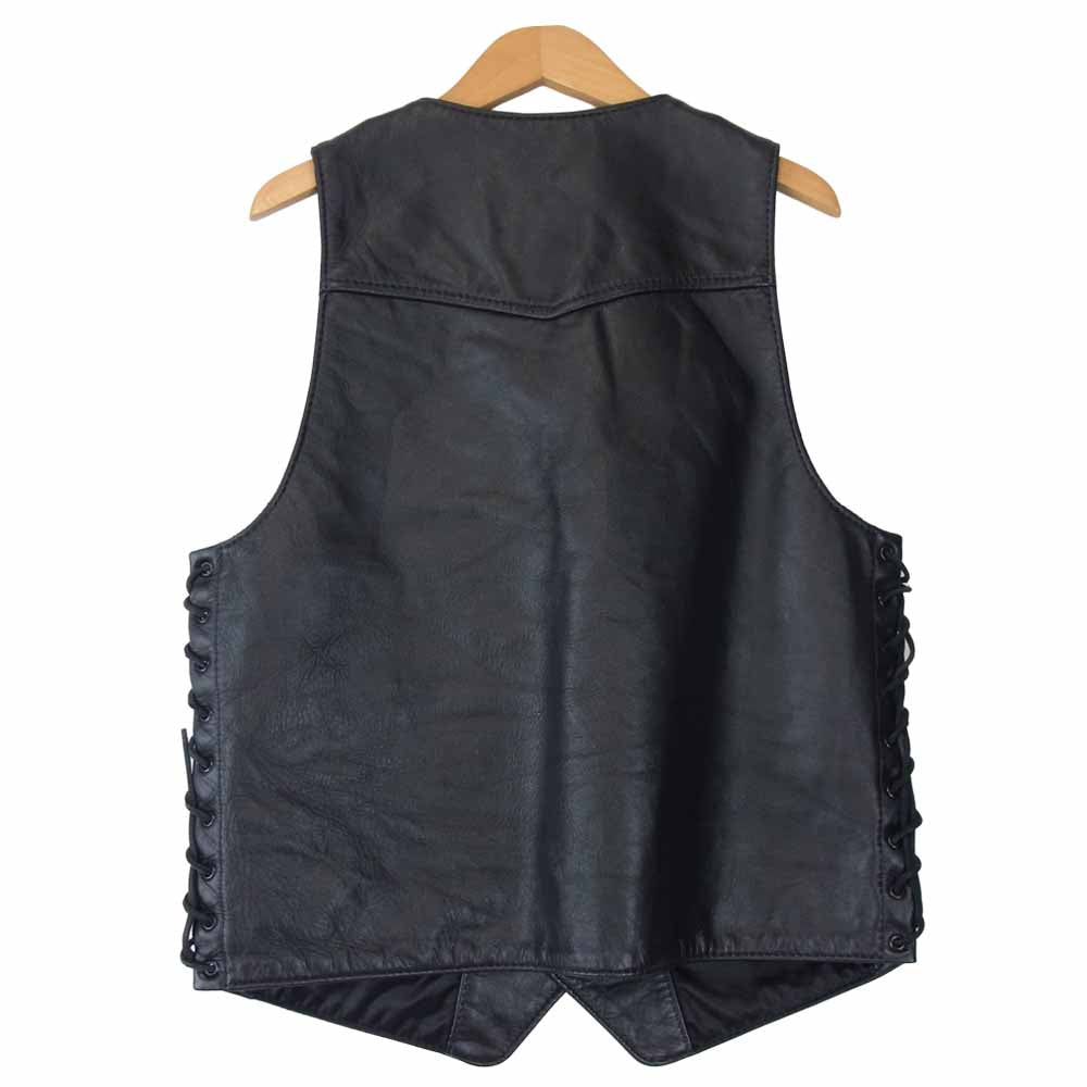 LANGLITZ LEATHERS ラングリッツレザーズ LACED VEST レザー レースド ブラック系【美品】【中古】