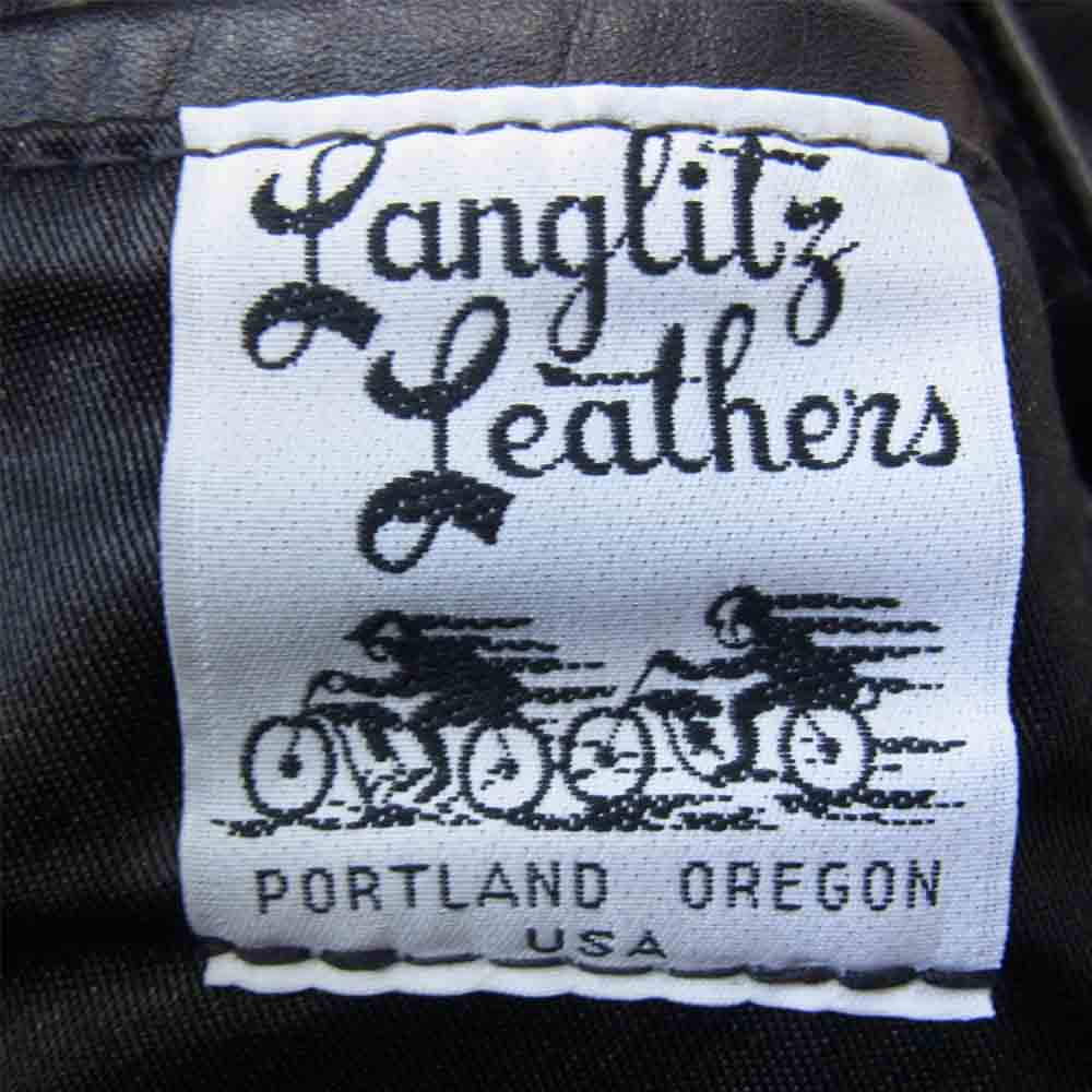 LANGLITZ LEATHERS ラングリッツレザーズ LACED VEST レザー レースド ブラック系【美品】【中古】