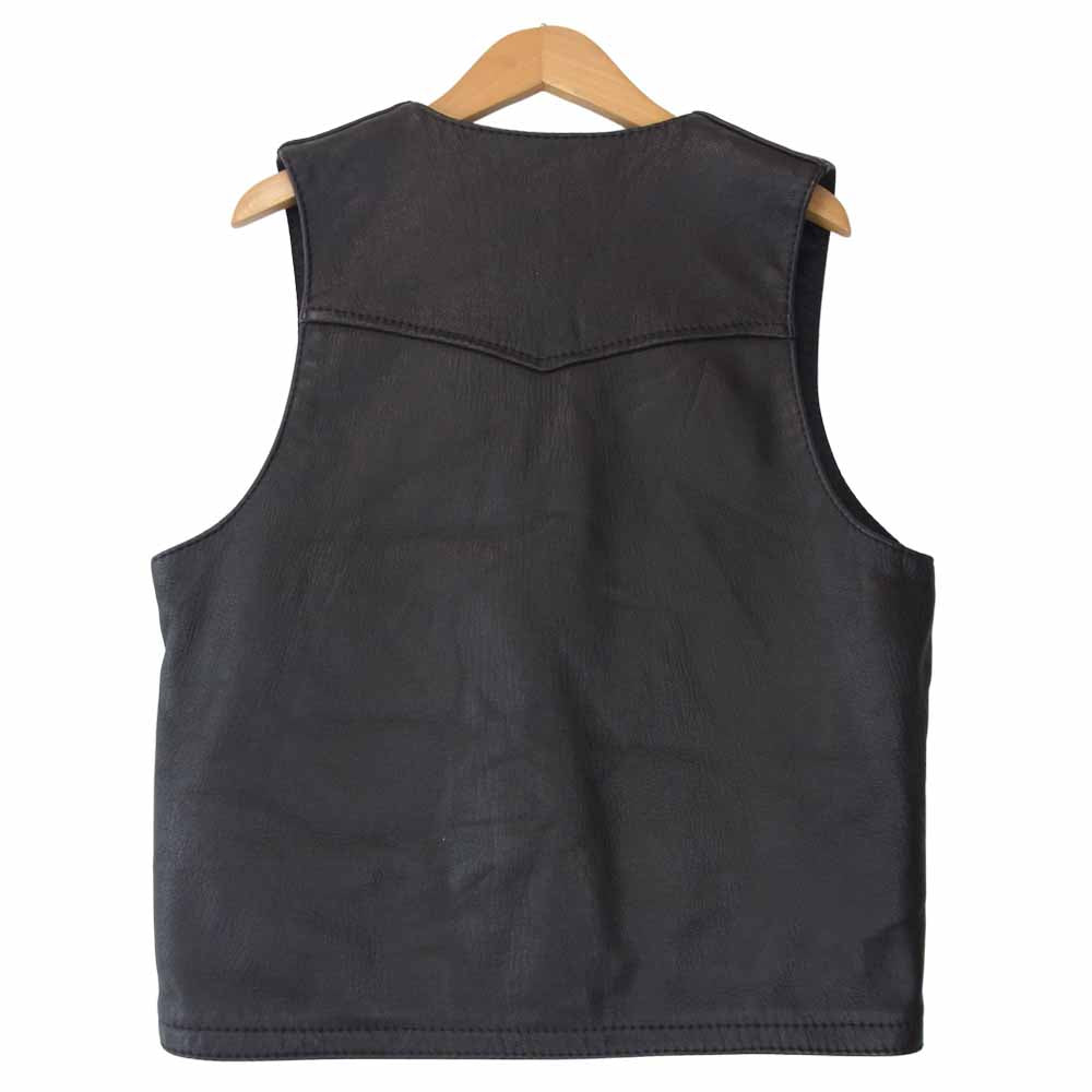 LANGLITZ LEATHERS ラングリッツレザーズ SQUARE BOTTOM VEST W CARGO POCKETS スクエアボトム カーゴポケット レザー ブラウン系【美品】【中古】