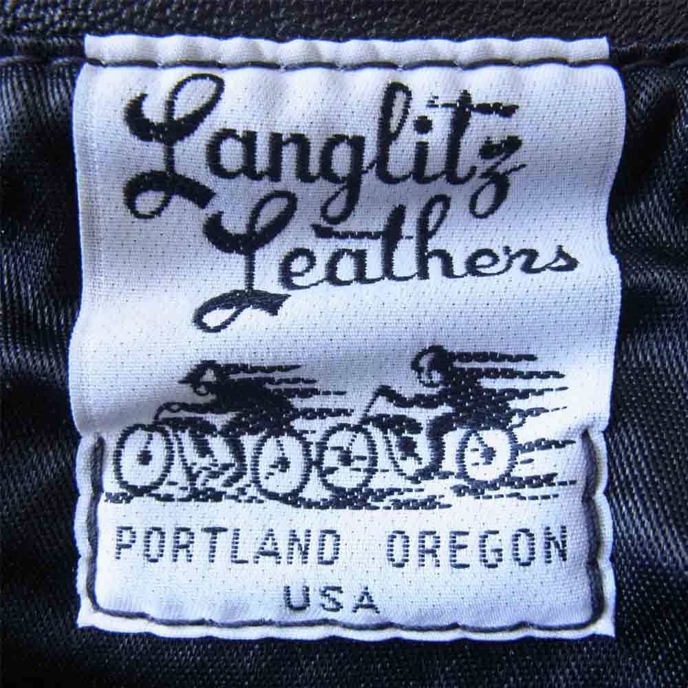 LANGLITZ LEATHERS ラングリッツレザーズ SQUARE BOTTOM VEST W CARGO POCKETS スクエアボトム カーゴポケット レザー ブラウン系【美品】【中古】