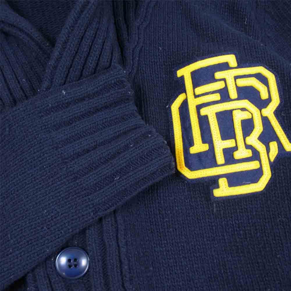 F.C.R.B. エフシーアールビー FCRB-112023 ショールカラー カーディガン ワッペン ウール ダークネイビー系 S【中古】