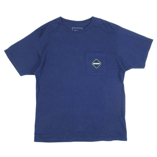 F.C.R.B. エフシーアールビー 19SS FCRB-190063 BIG LOGO POCKET TEE バックプリント ビック ロゴ ポケット Tシャツ ネイビー系 S【中古】