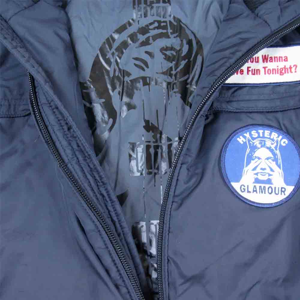 HYSTERIC GLAMOUR ヒステリックグラマー 0293AB04 裏地プリント プリマロフト ナイロン ジャケット ダークネイビー系 M【中古】