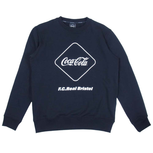 F.C.R.B. エフシーアールビー FCRB-200017 COCA-COLA EMBLEM CREWNECK SWEAT コカコーラ エンブレム クルーネック トレーナー スウェット ブラック系 S【美品】【中古】