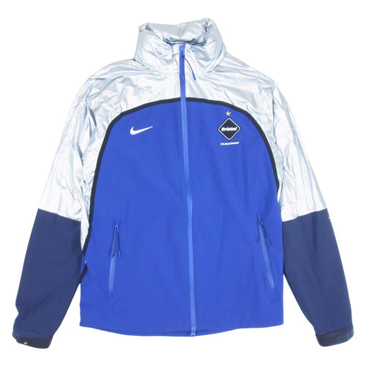 F.C.R.B. エフシーアールビー 16SS SP160801EAG × NIKE ナイキ WARM UP JACKET ウォーム アップ ジャケット 青×シルバー系 S【美品】【中古】