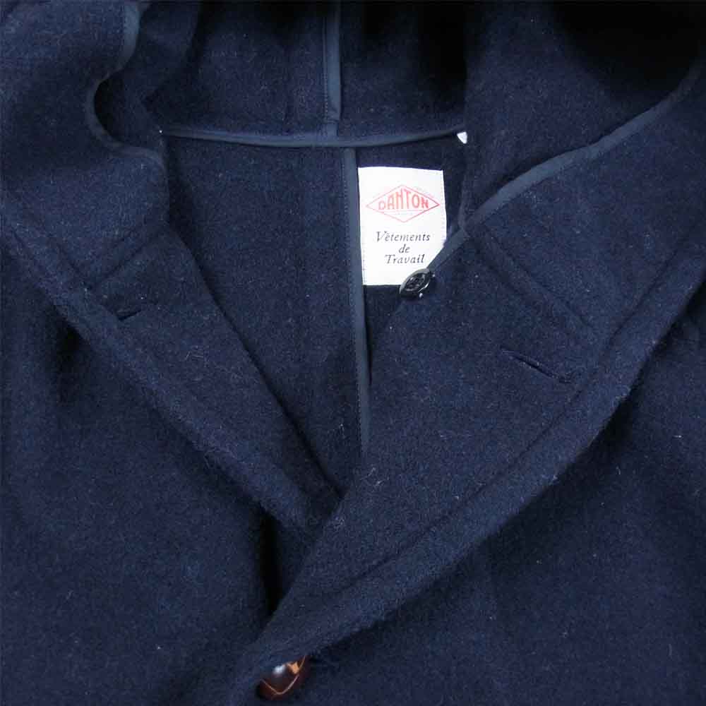 Danton ダントン 17A-WS-004 ウール モッサ フード コート 日本製 ダークネイビー系 34【中古】