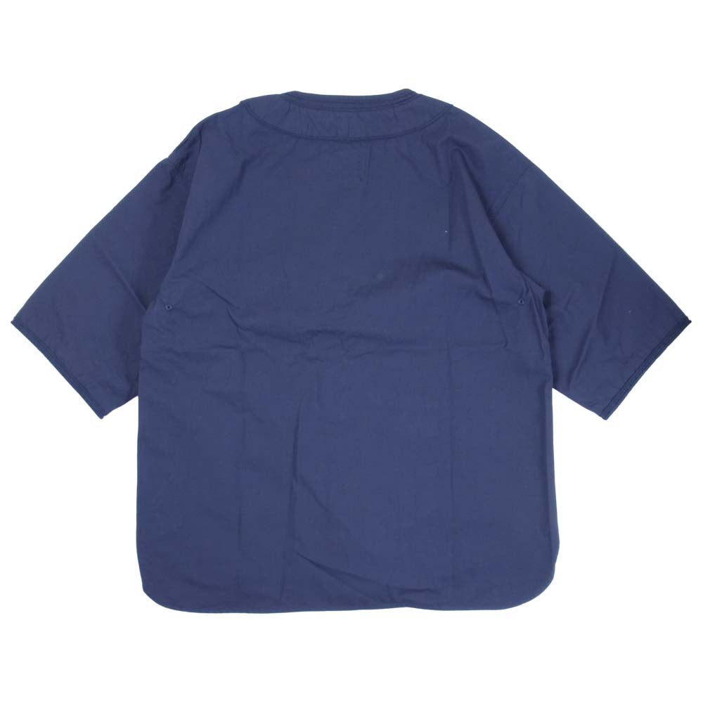 VISVIM ビズビム 21SS 221905011009 INDIGO  CAMPING  TRAILER DUGOUT SHIRT S/S ベースボール シャツ ネイビー系 1【美品】【中古】