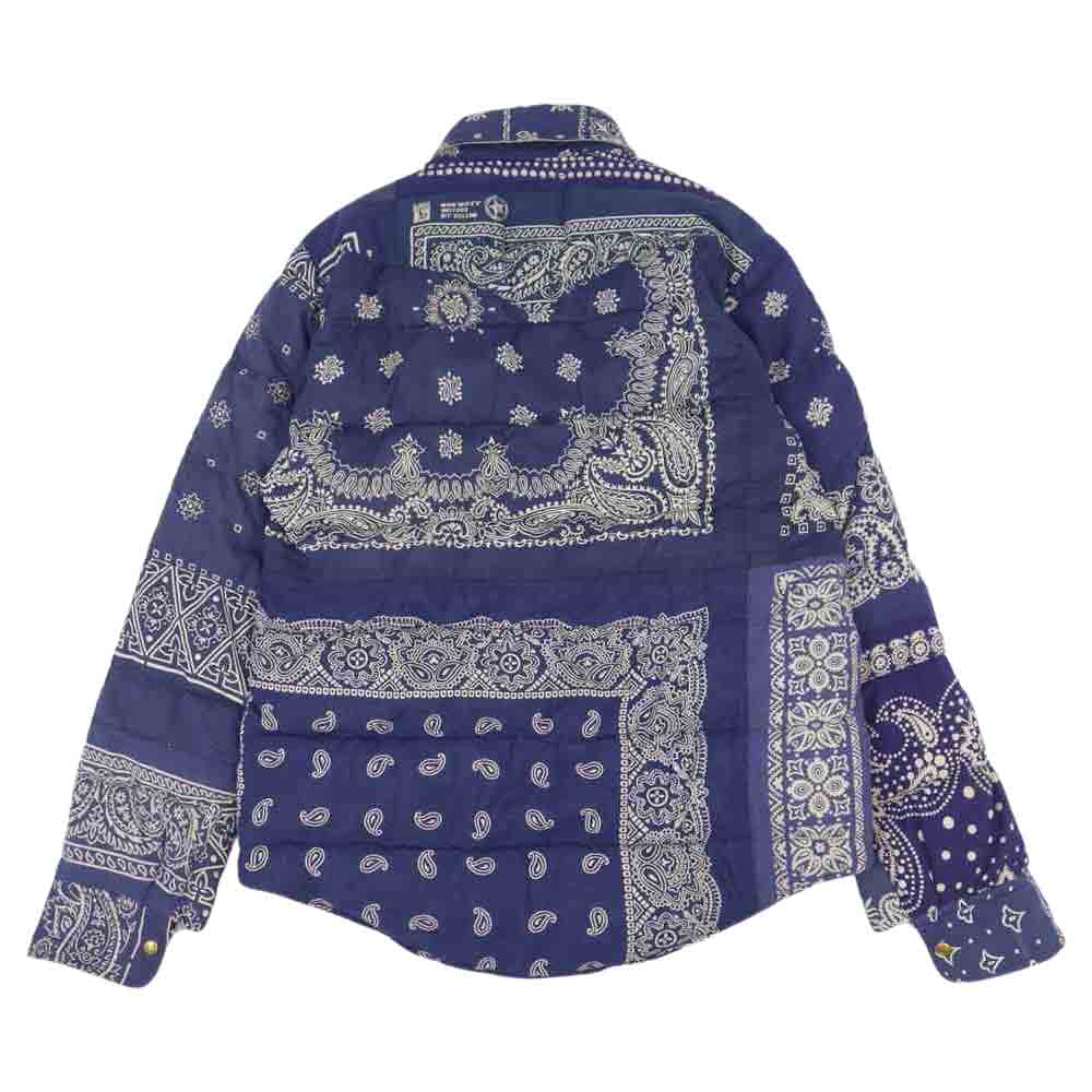 VISVIM ビズビム 18AW 218905013012 ICT KERCHIEF DOWN JKT ヴィンテージ バンダナ ダウン ブルー系 1【美品】【中古】