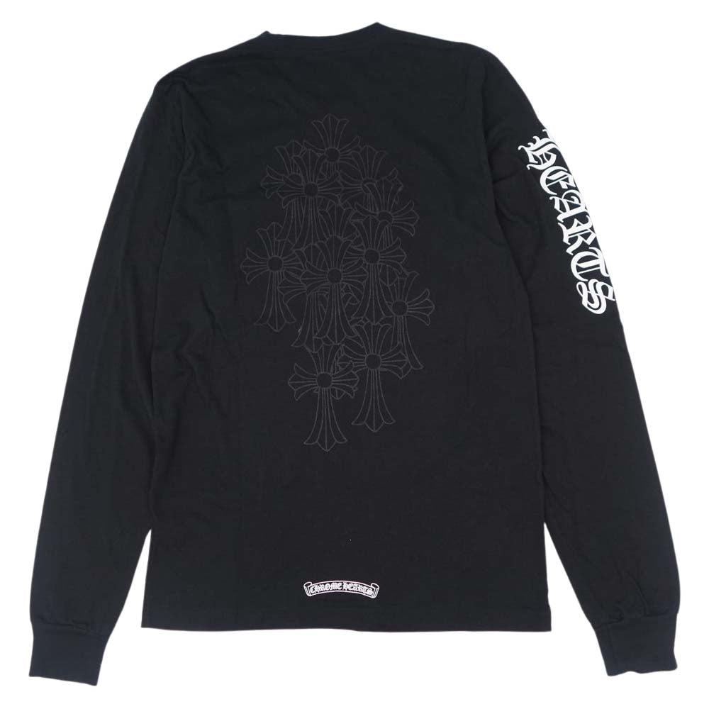 CHROME HEARTS クロムハーツ（原本無） セメタリークロス バックプリント 袖ロゴ ポケット付き ロンT ブラック系 M【美品】【中古】