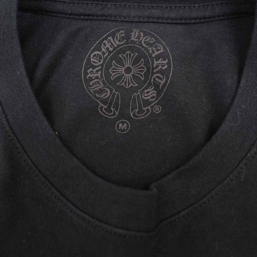 CHROME HEARTS クロムハーツ（原本無） セメタリークロス バックプリント 袖ロゴ ポケット付き ロンT ブラック系 M【美品】【中古】