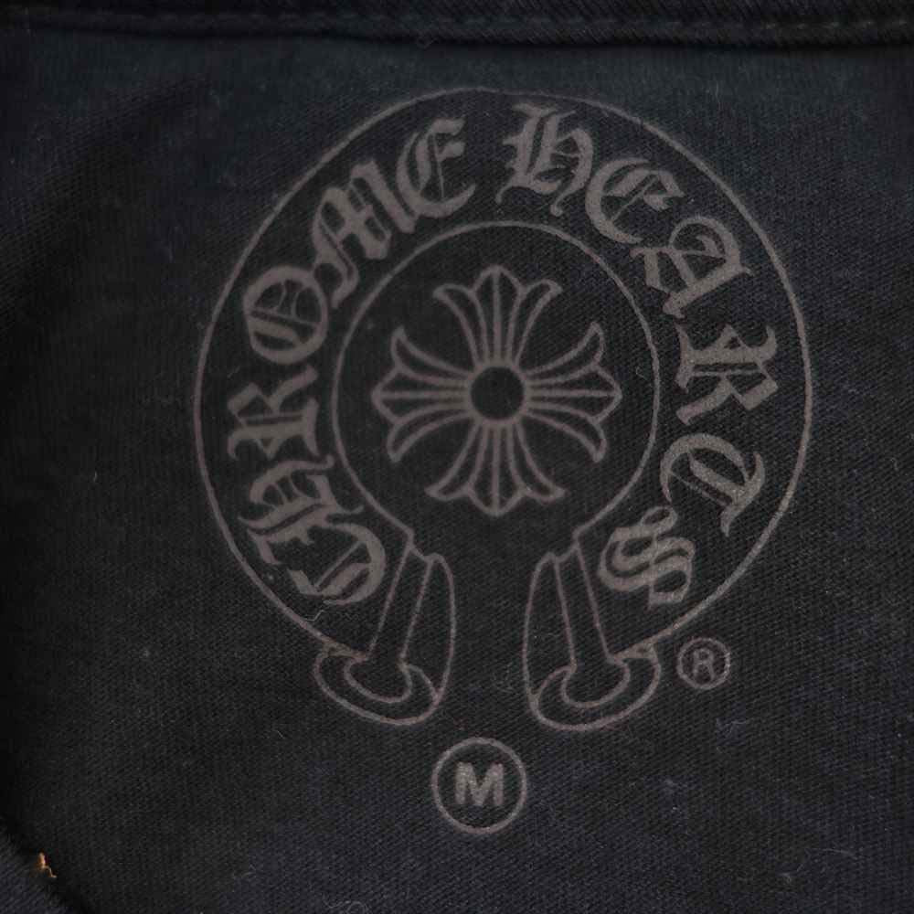 CHROME HEARTS クロムハーツ（原本無） セメタリークロス バックプリント 袖ロゴ ポケット付き ロンT ブラック系 M【美品】【中古】