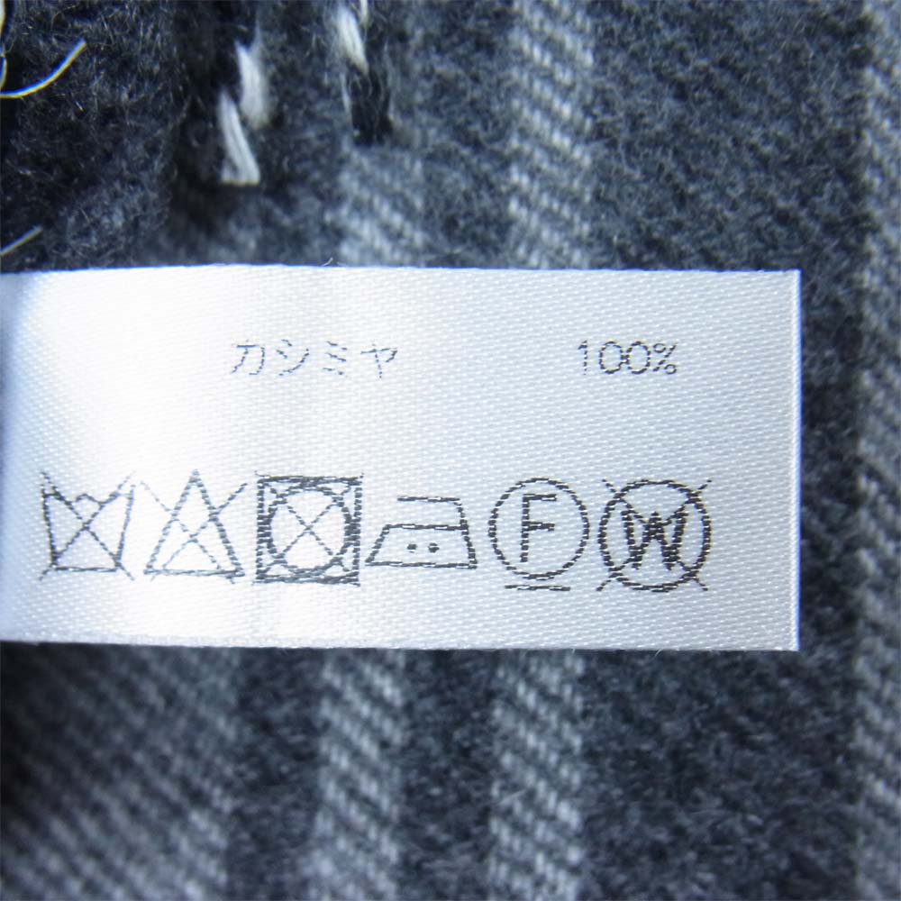 mastermind JAPAN マスターマインドジャパン × Jhonstons ジョンストンズ 国内正規品 スコットランド製 カシミヤ 100％ スカル チェック マフラー ブラック系【美品】【中古】