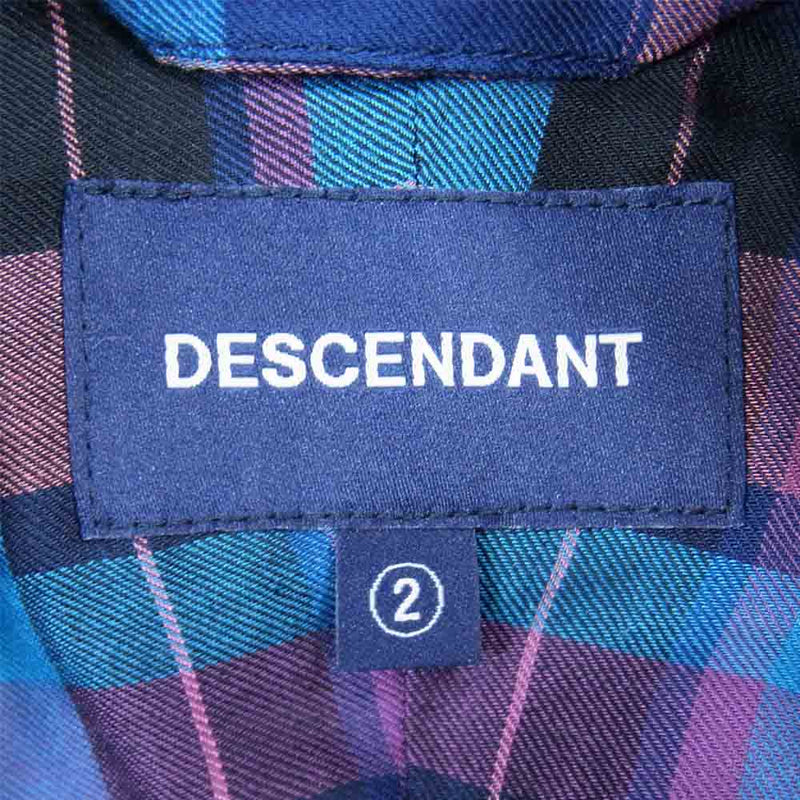 DESCENDANT ディセンダント 21SS HYANNIS B.D SS SHIRT FULL SIZE マドラスチェック ブルー系 2【極上美品】【中古】