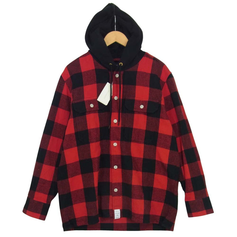 DESCENDANT ディセンダント 172TQDS-SHM01/RE2 SPICOLI HOODED SHIRT  レッド系 M【新古品】【未使用】【中古】