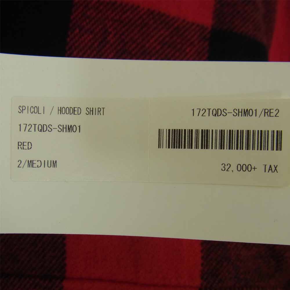 DESCENDANT ディセンダント 172TQDS-SHM01/RE2 SPICOLI HOODED SHIRT  レッド系 M【新古品】【未使用】【中古】