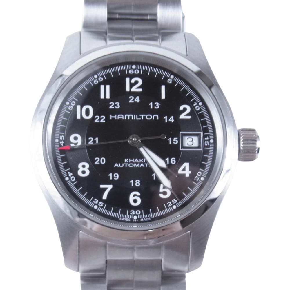 HAMILTON ハミルトン H70455133 Khaki Field Automatic Black Dial カーキ フィールド オート 自動巻き 38mm ブラックダイヤル 腕時計 シルバー系【中古】