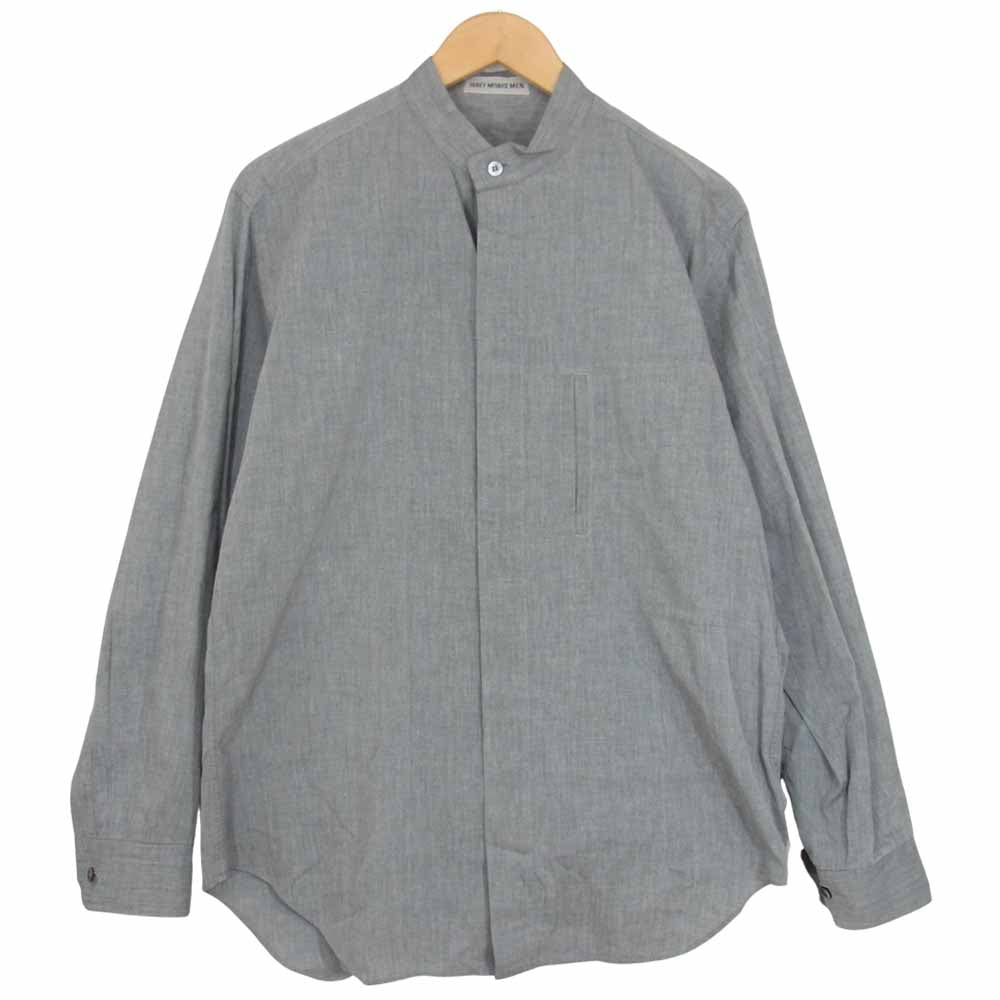 ISSEY MIYAKE イッセイミヤケ ME73-FJ406 バンドカラー 比翼 シャツ グレー系 L【中古】