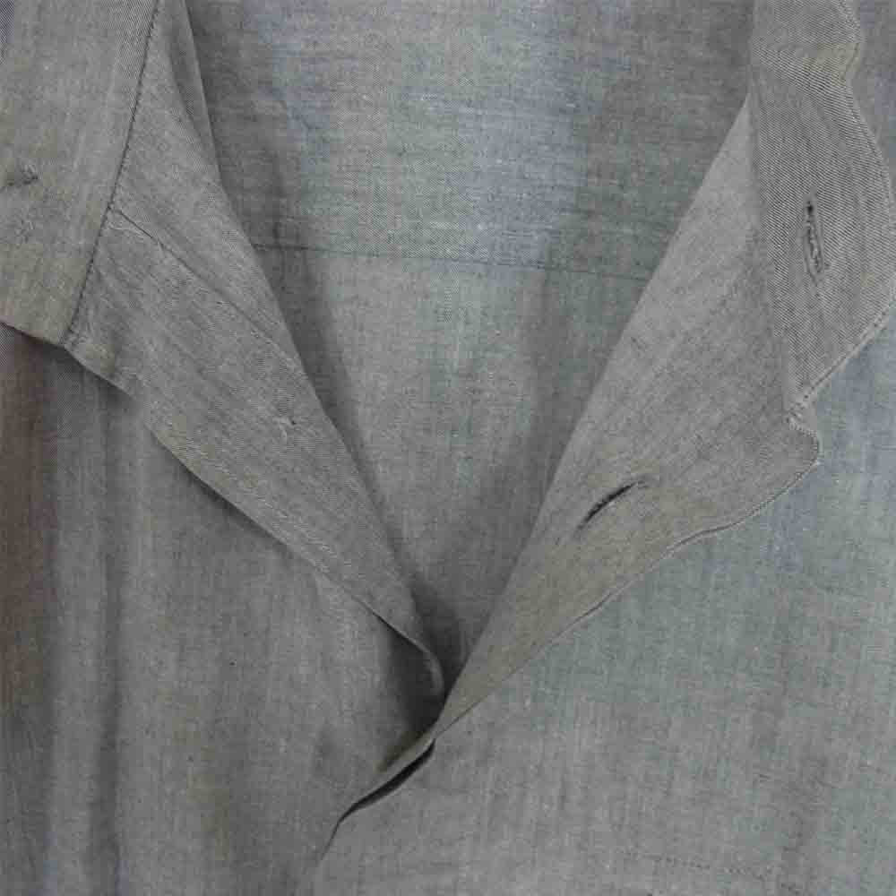 ISSEY MIYAKE イッセイミヤケ ME73-FJ406 バンドカラー 比翼 シャツ グレー系 L【中古】
