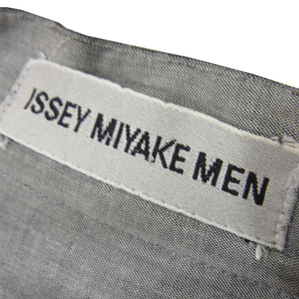 ISSEY MIYAKE イッセイミヤケ ME73-FJ406 バンドカラー 比翼 シャツ グレー系 L【中古】