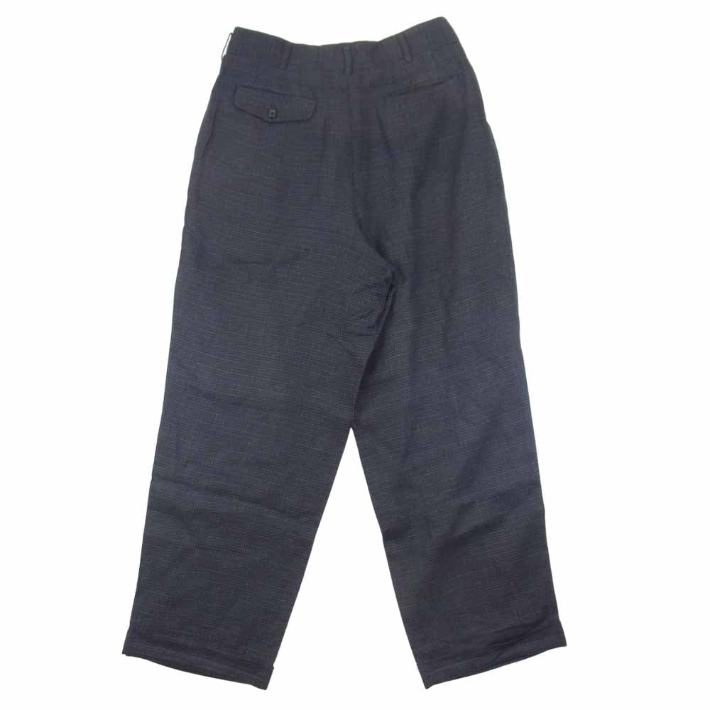 COMME des GARCONS コムデギャルソン HOMME オム 90s チェック柄 リネン 2タック ワイドパンツ グレー系 M【中古】