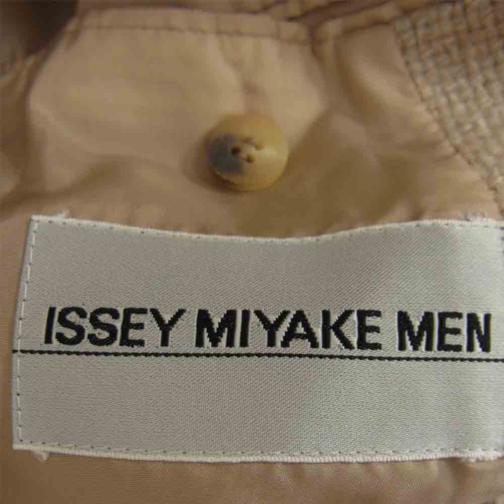 ISSEY MIYAKE イッセイミヤケ ME73-FA131 シルク混ウールツイード フーデッド コート ベージュ系 M【中古】