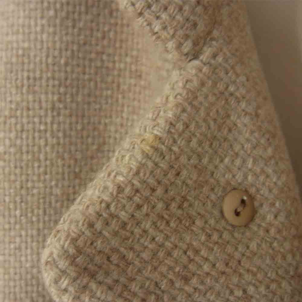 ISSEY MIYAKE イッセイミヤケ ME73-FA131 シルク混ウールツイード フーデッド コート ベージュ系 M【中古】