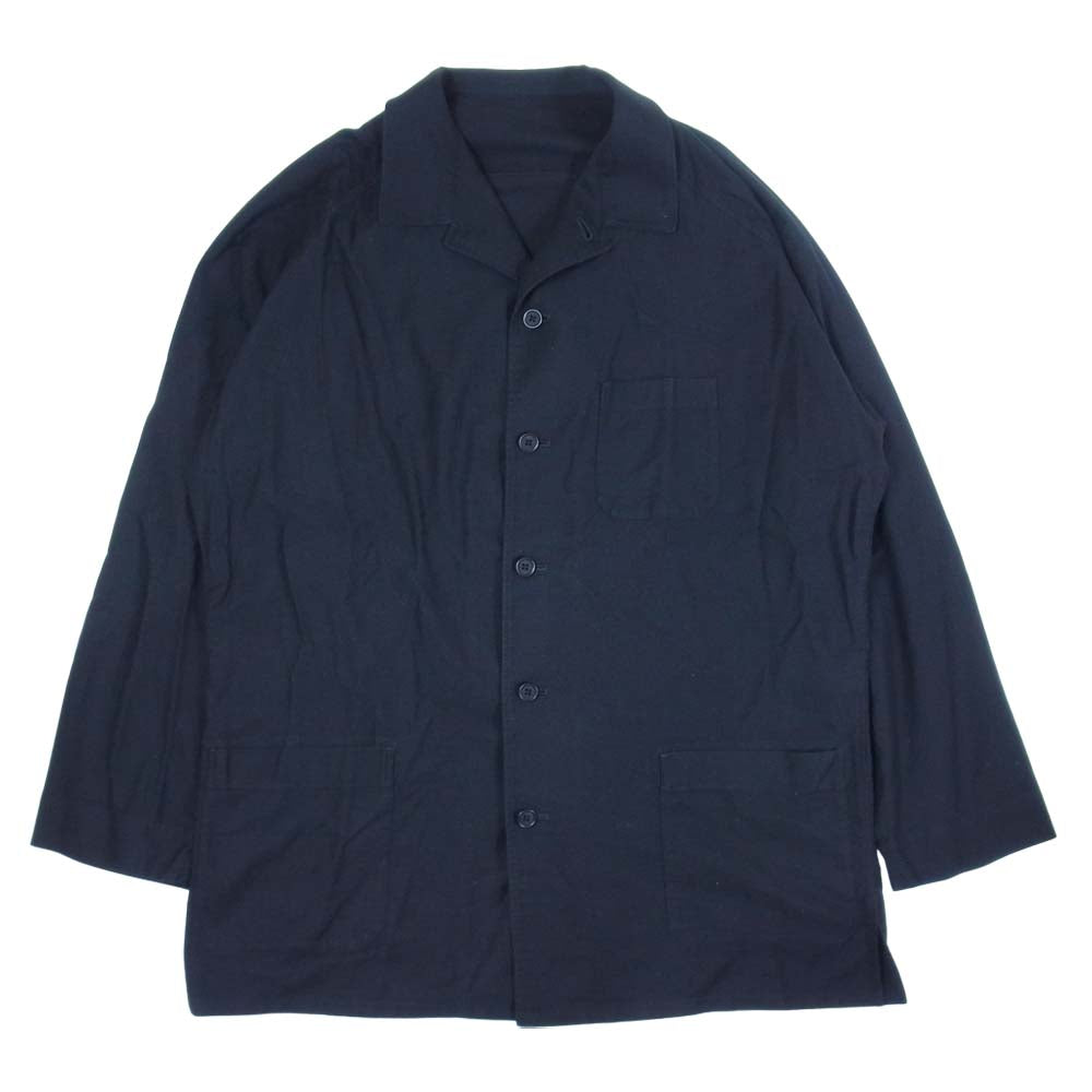 Yohji Yamamoto ヨウジヤマモト 19SS HH-B01-002 POUR HOMME プールオム 19SS HH-B01-002 洗い加工 コットンツイル オープン 解禁 シャツ ブラック系 1【中古】
