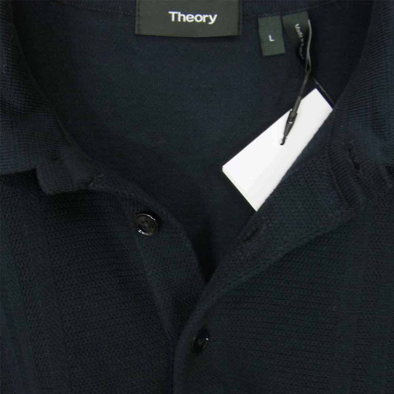 theory セオリー Engineered Block Coleson Polo ポロシャツ ネイビー系 L【新古品】【未使用】【中古】