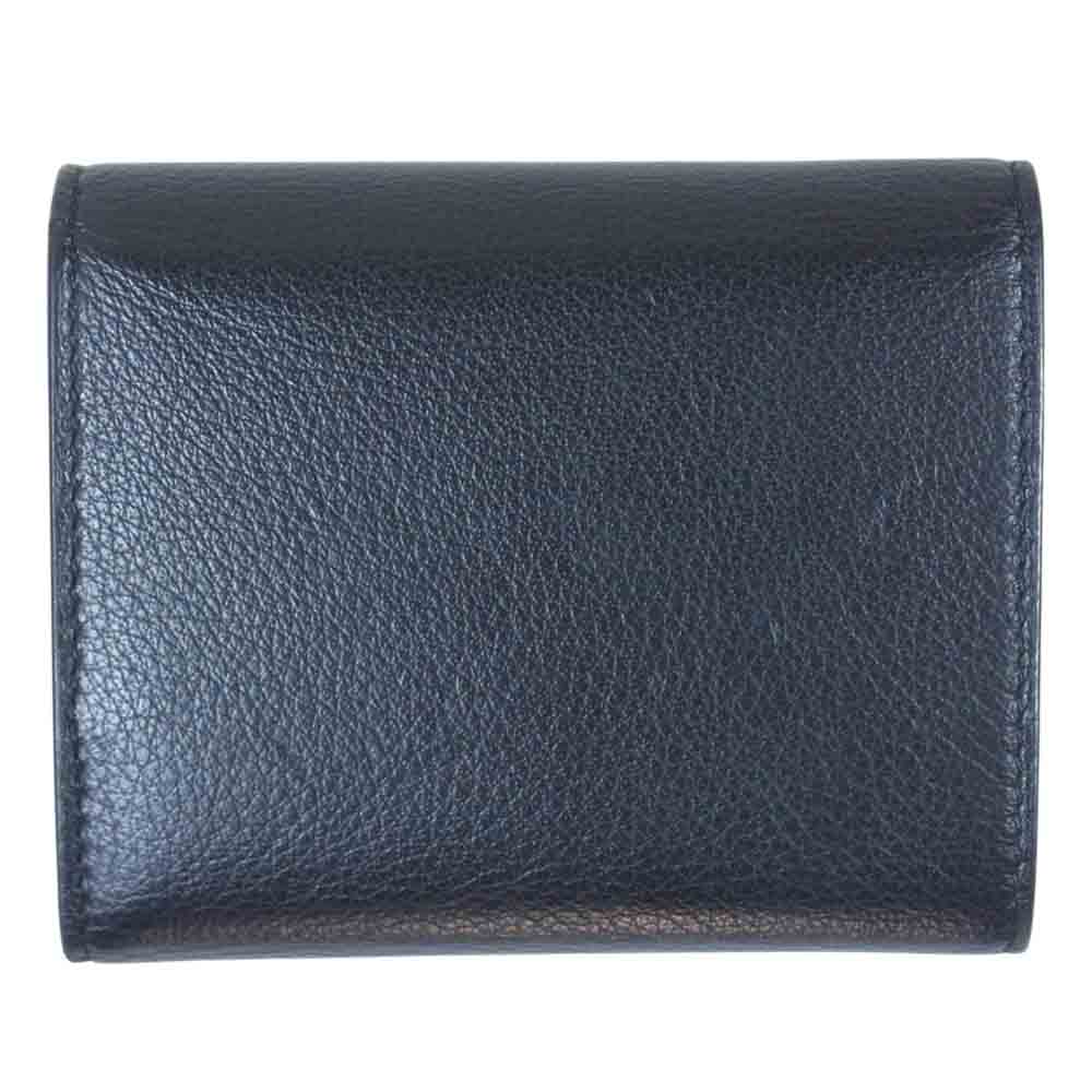 BALENCIAGA バレンシアガ 615653 3つ折り財布 小銭入れ付き レザー コンパクトウォレット ブラック系【中古】