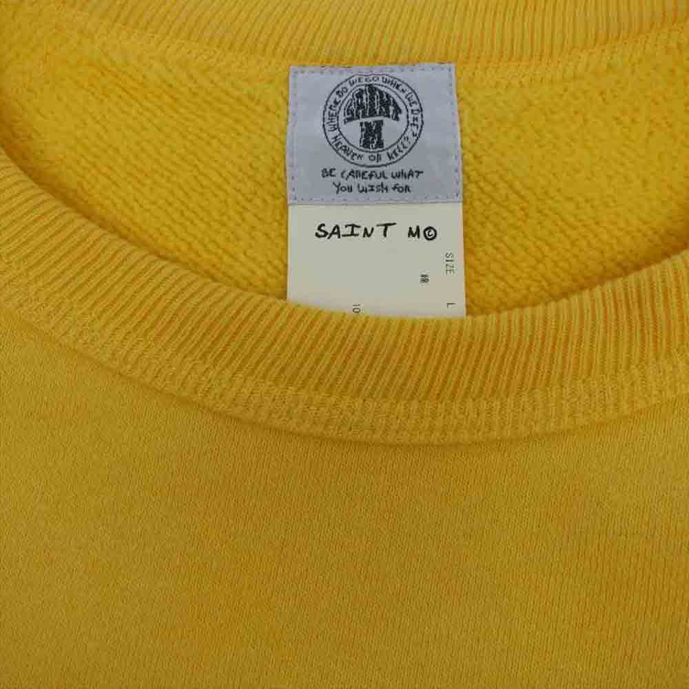 セントマイケル 21SS RAGLAN SWEAT SHIRT スマイルラグラン トレーナー イエロー系 L【中古】
