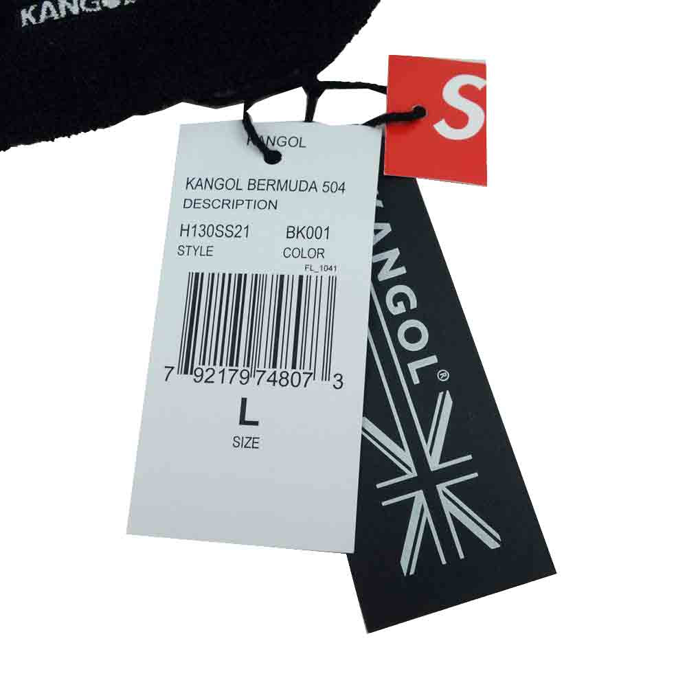 Supreme シュプリーム 21SS × Kangol カンゴール Bermuda 504 Hat バルミューダ ハンチング ハット ブラック系 L【新古品】【未使用】【中古】